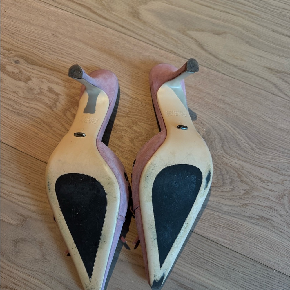 Tony Bianco Pink Suede Mules with Bow Detail - Picture 3 of 5